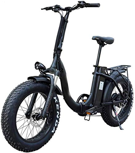 Electric Bike : Electric Bikes, Adult Foldable Electric Bicycle 20in Fat Tire Electric Bicycle with Removable 10.4ah Lithium Ion Battery Pack 500w City E-bike Driving Range of 31-60 Kilometers Dual-disc Brakes, E-Bik