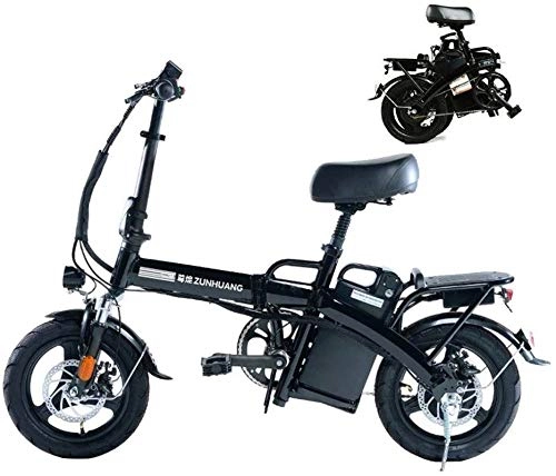 Electric Bike : Electric Bikes, Adult Folding Electric Bikes Comfort Bicycles Hybrid Recumbent / Road Bikes 14 Inch, Removable Maximum 28AH Dust-proof And Water-proof Lithium Battery, Disc Brake, Men Women , E-Bike