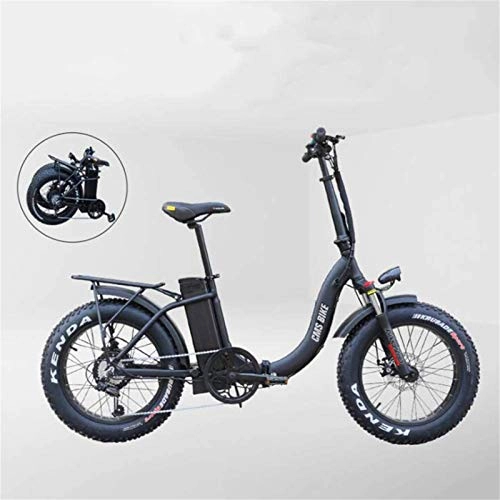 Electric Bike : Electric Bikes, Adults Electric Mountain Bike, 500W Motor 20 inch Folding Electric Bike 36V Removable Battery Fat Tire Snow Bike 7 Speed, E-Bike