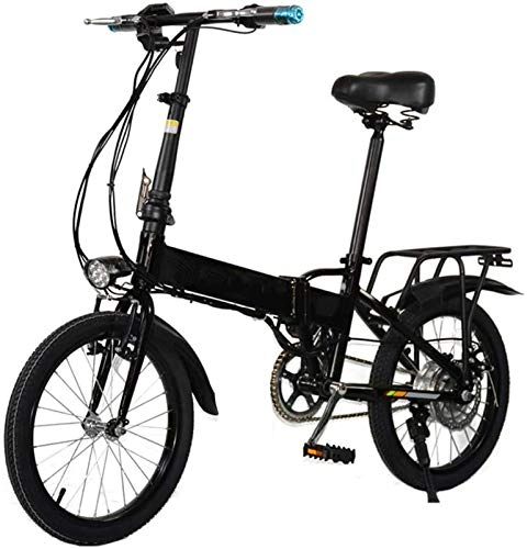 Electric Bike : Electric Bikes, Commute Ebike, 300W 18 Inch Adults Folding Electric Bike with Remote Control System And Rear Seat 48V Removable Battery Rear Disc Brake Unisex , E-Bike ( Color : Black , Size : 7AH )
