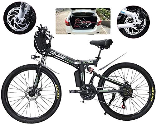 Electric Bike : Electric Bikes, E-Bike Folding Electric Mountain Bike, 500W Snow Bikes, 21 Speed 3 Mode LCD Display for Adult Full Suspension 26" Wheels Electric Bicycle for City Commuting Outdoor Cycling , E-Bike