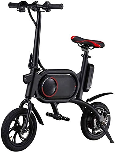 Electric Bike : Electric Bikes, Electric Bike Smart Mountain Bike 12 Inch Folding E Bikes 250w 42V 5.2AH Max Speed 25km / h Front and Rear Mechanical Disc Brakes City Bicycle Suitable for Men Women City Commuting, E-Bi
