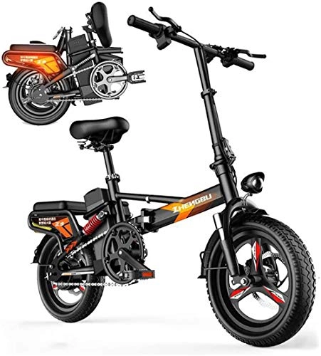 Electric Bike : Electric Bikes, Electric Folding Bike Fat Tire 14", City Mountain Bicycle Booster 55-110KM, with 48V 400W Silent Motor Ebike, Portable Easy To Store in Caravan, Motor Home, Boat, E-Bike