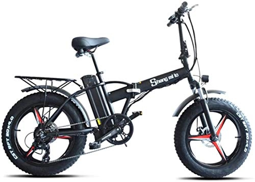 Electric Bike : Electric Bikes, Fast Electric Bikes for Adults 20 Inch Folding Electric Bike, Electric All Terrain Mountain Bicycle with LCD Display, 500W 48V 15AH Lithium Battery, Dual Disk Brakes for Unisex , E-Bike
