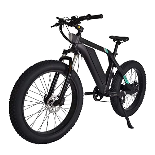 Electric Bike : Electric Bikes For Adults 27 Mph 26" Fat Tire E Bike 750W 48V Removable Battery 7 Speed Gears Electric Bicycles With Pedal Assist For Man Woman (Color : Black)