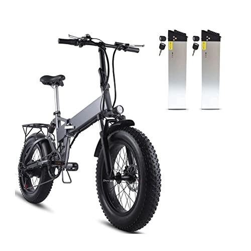 Electric Bike : Electric Bikes for Adults Foldable Electric Bike for Adults 20 Inch Fat Tire 48V 500W Motor Outdoor Cycling Mountain Beach Snow Ebike Bicycle for Men