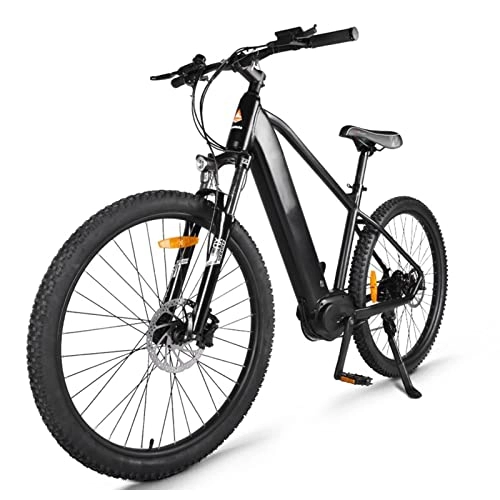 Electric Bike : Electric Bikes for Adults Men 250W Electric Mountain Bike 27.5 Inch 140 KM Long Endurance Power Assisted Electric Bicycle Torque Sensor Ebike (Color : Black)