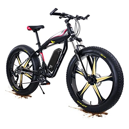 Electric Bike : Electric Bikes for Adults Mountain Electric Bikes for Men 26 * 4.0 Inch Fat Tire Electric Mountain Bicycle Snow Beach Off-Road 48V 750W / 1000W High Speed Motor Ebike (Color : 750W BLACK Version)