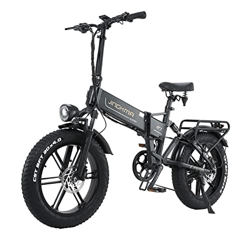 Electric Bike : Electric Bikes, R7PRO Folding Electric Mountain Bike, 20"*4" Fat Tire Electric Mountain Bike 48V 16Ah Removable Battery, LCD Display, Shimano 8 Speed（Black）