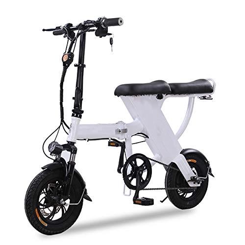 Electric Bike : Electric Bikes, with Pedals 48V 350W Foldable Electric Bicycle, 25 Ah Lithium-Ion Battery, Youth And Adult Light Bicycle, White