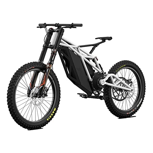 Electric Bike : Electric Dirt Bike for Adults 60 Mph All Terrain Electric Mountain Bike 8000w Motor 72v 48ah Lithium Battery Light Aluminum Alloy Frame Electric Bicycle