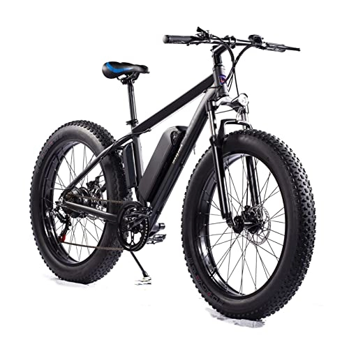Electric Bike : Electric Mountain Bicycle For Adults 26" 15 MPH Ebike With Removable 48V Battery 350W Electric Bikes Gears Mens Mountain Snow E-bike (Color : Black)