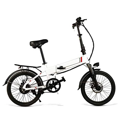 Electric Bike : Electric Mountain Bike 20" Wheel Folding Ebike 350W 48V 8AH Speed Magnesium Alloy Rim for Adult, White
