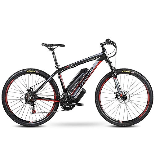 Electric Bike : Electric mountain bike 27-inch hybrid bicycle / (36V rear drive motor) 24 speed 5 speed power system mechanical disc brake cruiser up to 35KM / H, Red