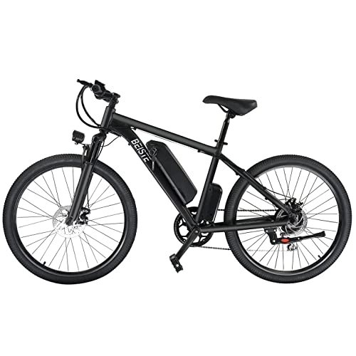 Electric Bike : Electric Mountain Bike Adults, 7 Speed Electric Bicycle with 26'' Wheel, 48V 10.4 AH Battery, 30km Range, Pedal Assist 40km