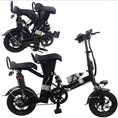 Electric Bike : Electric Mountain Bike, Folding Electric Bike for Adults 12 Inch with 350W 48V Lithium Battery City Commuter E-Bike with LCD Smart Instrument and Anti-theft Alarm Lightweight Moped Bicycle for Unisex