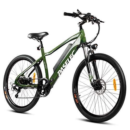 Electric Bike : Electric Mountain Bikes for Adults E-bike 350W Powerful Bicycle 48v 11.6AH Battery Ebike 26inch Aluminum Alloy Frame Suspension Fork with 7 Speed Gears & Power Energy Saving System (Green)