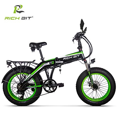 Electric Bike : Electric Street Bike RT016 20 inch 4.0 Fat Tire Wear-resisting, Electric City Bicycle Folding Suspension High-strength Carbon Steel Power Motor (green)