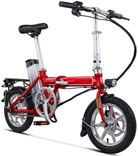Electric Bike : Erik Xian Electric Bike Electric Mountain Bike 14 inch Folding Electric Bikes, 48V 10A 250W Adult Bicycle Aluminum alloy Bike Sports Outdoor Cycling for the jungle trails, the snow, the beach, the hi