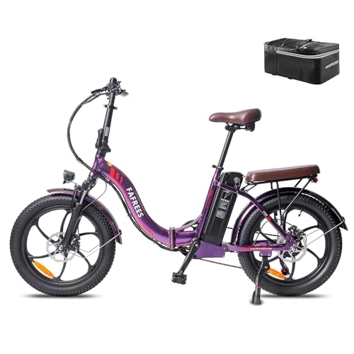 Electric Bike : Fafrees Electric Bike, 20" Fat Tire Ebikes, 18AH 36V 250W Folding Electric Bikes, 70-150KM E Bike with SHIMANO 7 Speeds, 3 Riding Modes, City E Bike Mountain Bicycle for Adults (Rose)
