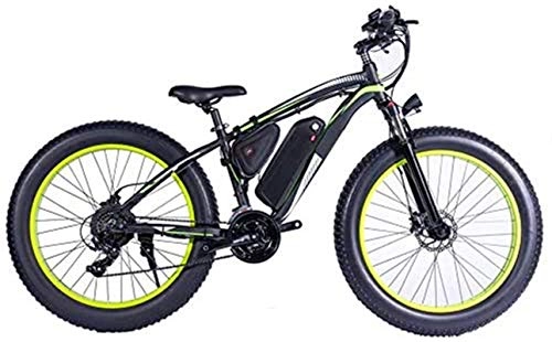 Electric Bike : Fangfang Electric Bikes, 1000W Electric Bicycle, 26" Mountain Bike, Fat Tire Ebike, 48V 13AH Lithium Ion Battery Suspension Fork MTB, E-Bike (Color : Black)