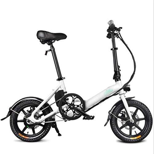 Electric Bike : Fangfang Electric Bikes, 16 inch Folding Electric Bikes, 7.8A lithium battery Variable speed Boost Bicycle City commute Out Sports Cycling, E-Bike (Color : White)