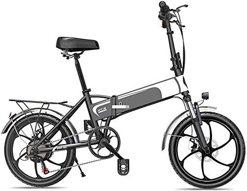 Electric Bike : Fangfang Electric Bikes, 20" Folding Electric Bike 350W Electric Bikes for Adults with 48V 10.4Ah / 12.5Ah Lithium Battery 7-Speed Al Alloy E-Bike for Commuting Or Traveling Black, Spoke Wheel, E-Bike