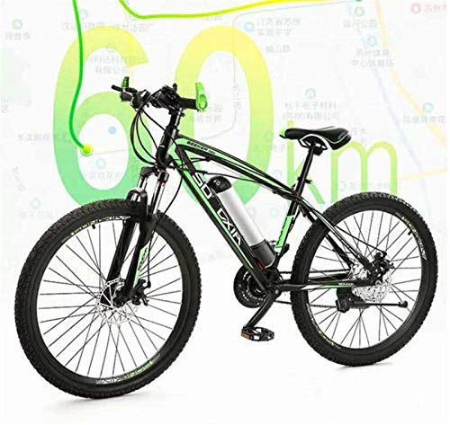 Electric Bike : Fangfang Electric Bikes, 20 Inch Electric Mountain Bike, Aluminum Frame 250W Motor Adult City Travel E-Bike 21 Speed 36V Removable Battery Dual Disc Brake, E-Bike (Color : Green)