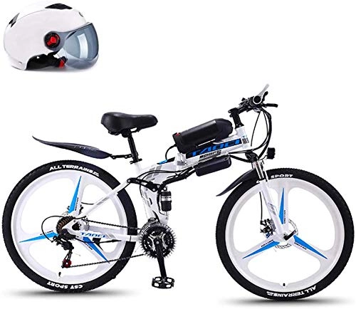 Electric Bike : Fangfang Electric Bikes, 26" Electric Bicycle, 350W Foldable Bicycle, 8AH / 10AH / 13AH Mountain Electric Bicycle, 48V Ion Battery, High Carbon Steel Frame, 27 Speed, E-Bike (Size : 10AH)