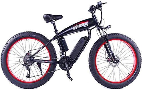 Electric Bike : Fangfang Electric Bikes, 26 inch Electric Snowfield Bikes, 48V / 13A Fat tire Off-road Bicycle absorber Cycling Bike Outdoor, E-Bike (Color : Red)