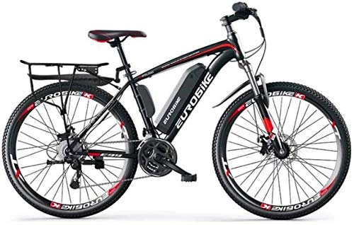 Electric Bike : Fangfang Electric Bikes, Adult 26 Inch Electric Mountain Bike, 36V Lithium Battery, 27 Speed High-Carbon Steel Offroad Electric Bicycle, E-Bike (Color : A, Size : 40KM)