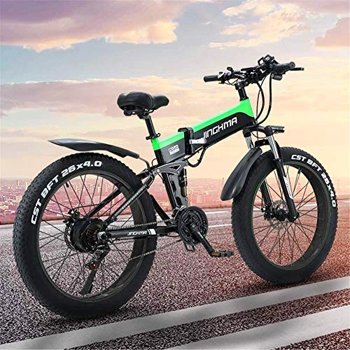 Electric Bike : Fangfang Electric Bikes, Adult Folding Electric Bicycle, 26 Inch Mountain Bike Snow Bike, 13AH Lithium Battery / 48V500W Motor, 4.0 Fat Tire / LED Headlight and Usb Mobile Phone Charging, E-Bike