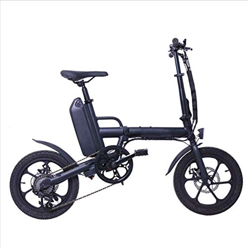 Electric Bike : Fangfang Electric Bikes, Mini Folding Electric Bicycle, Electric Bike for Adults with 36V 13AH Lithium Battery Boosts Electric Bicycles 6-Speed Shift Double Disc Brake, E-Bike (Color : Black)