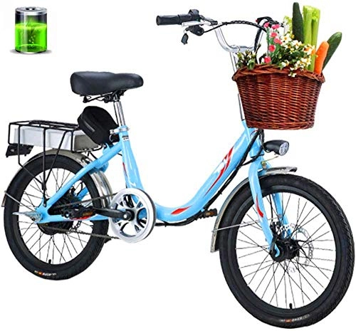Electric Bike : Fangfang Electric Bikes, Women Electric Bikes, 20 Inch Mini Electric Bike 7 Speed Transmission Gears 48V 8 / 10Ah Battery Commute Ebike with Rear Seat Dual Disc Brakes, E-Bike