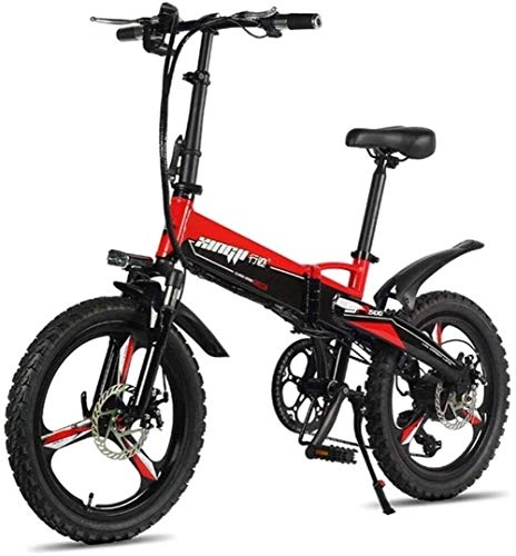 Electric Bike : Fast Electric Bikes for Adults Foldable Mountain Bikes 48V 250W Adults Aluminum Alloy 7 Speeds Electric Bicycles Double Shock Absorber Bikes with 20 inch Tire, Disc Brake and Full Suspension Fork