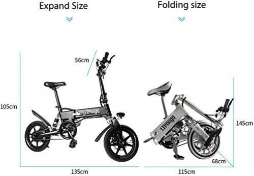 Electric Bike : FEE-ZC Outdoor Convenience 14 inch Electric Adult Bicycle Folding Grip Performance Impact Resistance is Not Easy to Deform / Cruising Range 20-40 Km / 250W 36V, Bearing 120Kg (265 Lbs)
