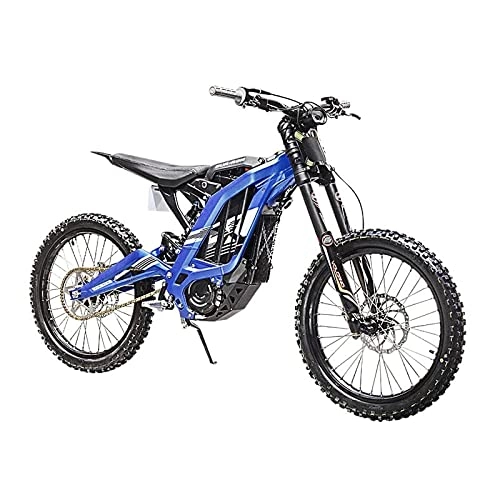 Electric Bike : FGMGFTG Powerful 5000W 60V Adult Off Road Electric Motorcycles Dirt Bike With Pedal E Electric Bicycle Ebike E-bike (Color : Blue)