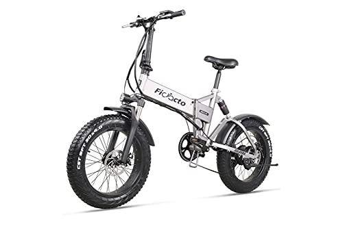 Electric Bike : Ficyacto Electric Bike Foldable 20“ Ebike 500W, 48V 12.8Ah Removeable Battery, Shimano 7 Speed, Full suspension, Fat Bikes City Bike