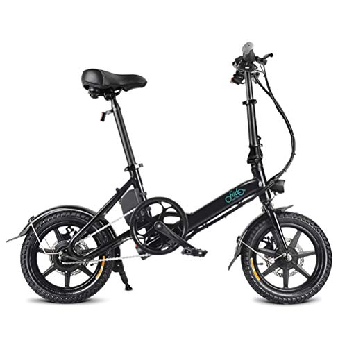 Electric Bike : FIIDO D3 Electric Mountain Bike, Folding Bicycle Electric Bike for Adults Women, 250W Electric Bicycle 14" with 36V / 7.8AH Man E-Bike for Commuter City Commuting Outdoor Cycling Travel Work Out (Black)