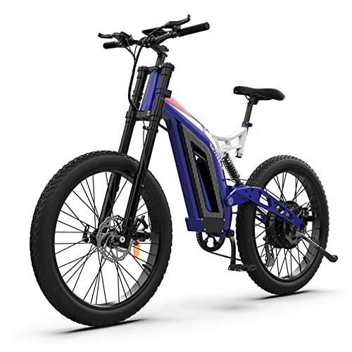 Electric Bike : FMOPQ 1500W Mountain Electric Bike31 Mph 48V 15Ah Lithium Battery 26 Inch 3.0 Fat Tire Al Alloy Beach City Bicycle (Color : 1500W)