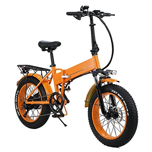 Electric Bike : FMOPQ 350W / 500W Folding Electric Bikes for Women 20 Inch Fat Tire 48V Lithium Battery Beach Electric Bike (Color : 500w 10ah) (500w 12.8ah)