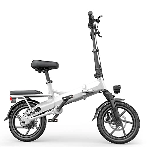 Electric Bike : FMOPQ 400W Electric Bike Foldable36V Lithium Battery Folding Electric Bicycle City E-Bike No Chain Electric Folding Bicycles (Color : Gray) (White)