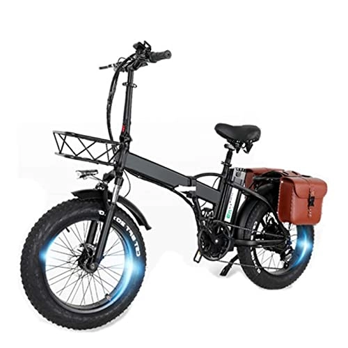 Electric Bike : Foldable Electric Bike 20 Inches Fat Tire 750W Electric Bicycle, 48V 15Ah Lithium Battery, 30-55 Km / H, Top Speed 80-110 Km (Size : G)