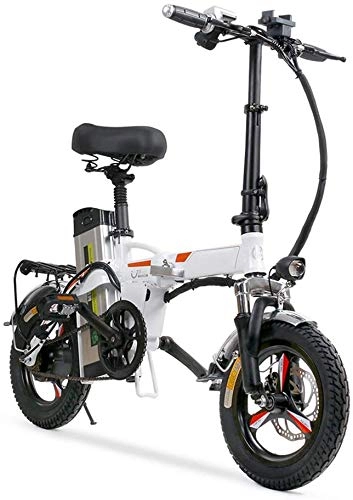 Electric Bike : Folding Electric Bicycle, Aluminum 14 Inch Electric Bike for Adults E-Bike with 48V 20AH Built-in Lithium Battery, 400W Brushless Motor, Urban Commuter Ebike for Adults