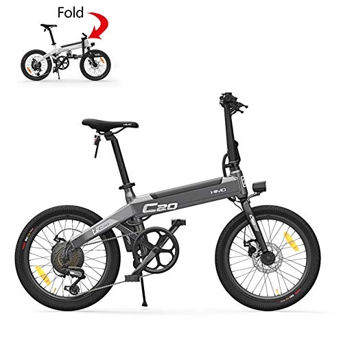 Electric Bike : Folding Electric Bicycle for Adults 250W Motor 36V Urban Commuter Folding E-Bike City Bicycle, 10Ah Lithium-Ion Battery, 6 Speed with 3 Riding Modes Max Speed 25 Km / H, Gray