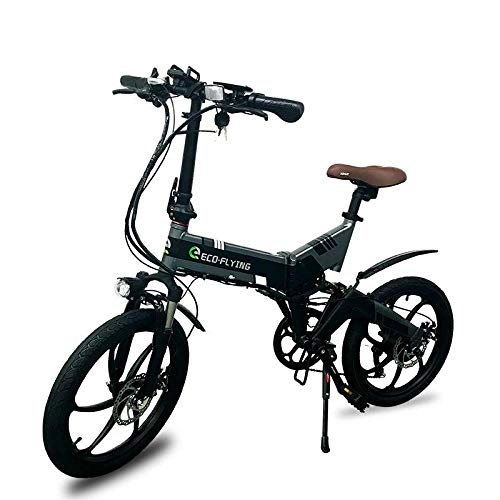 Electric Bike : Folding Electric Bike 250w 36v 9.6a E-Bike, Lightweight and compact, fast charging, LG Battery (Hidden), Shimano gears, front suspension Eco-Flying F501 (Red)
