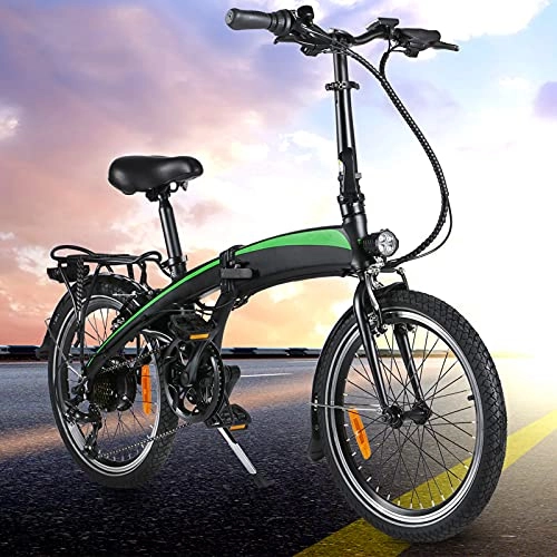 Electric Bike : Folding Electric Bike 250W, Adult Electric Bikes, 20" Mountain Bike with 7.5Ah Battery, Charging time 5-6 hours, Easy to Assemble