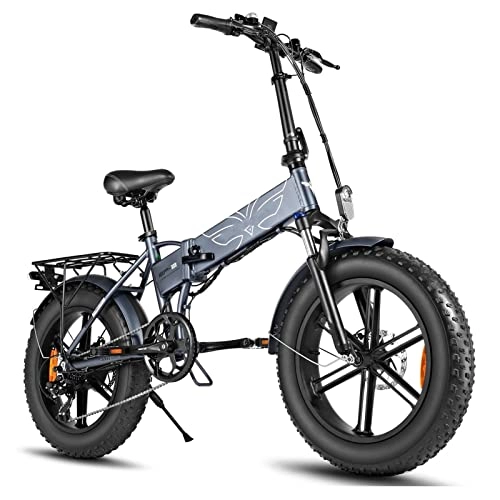Electric Bike : Folding Electric Bike 750W Electric Bikes for Adults 20 Inch Fat Tire Electric Snow Bicycle 48V 12.8Ah Lithium Battery Foldable E Bike 25 mph (Color : Light Grey)