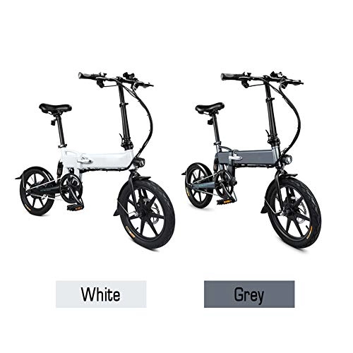 Electric Bike : Folding Electric Bike Ebike with 250W Hub Motor, LED Headlight, 16 Inch Wheels, 36V / 7.8Ah Lithium-Ion Battery, Power Assisted Electric Bicycle for Adult, Gray