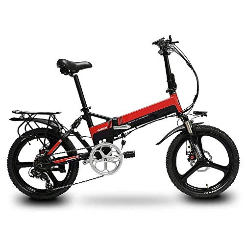 Electric Bike : Folding Electric Bike, Lightweight And Aluminum Folding Bike with Pedals Non-Slip Explosion Proof Lithium Battery Bike Outdoors Adventure, C